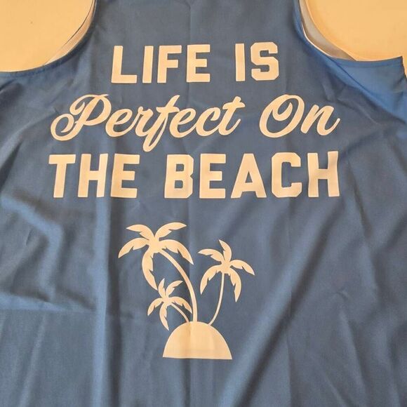 Womens Sleeveless Life Is Better On The Beach Graphic Cover-up Dress Blue Medium - Picture 9 of 9